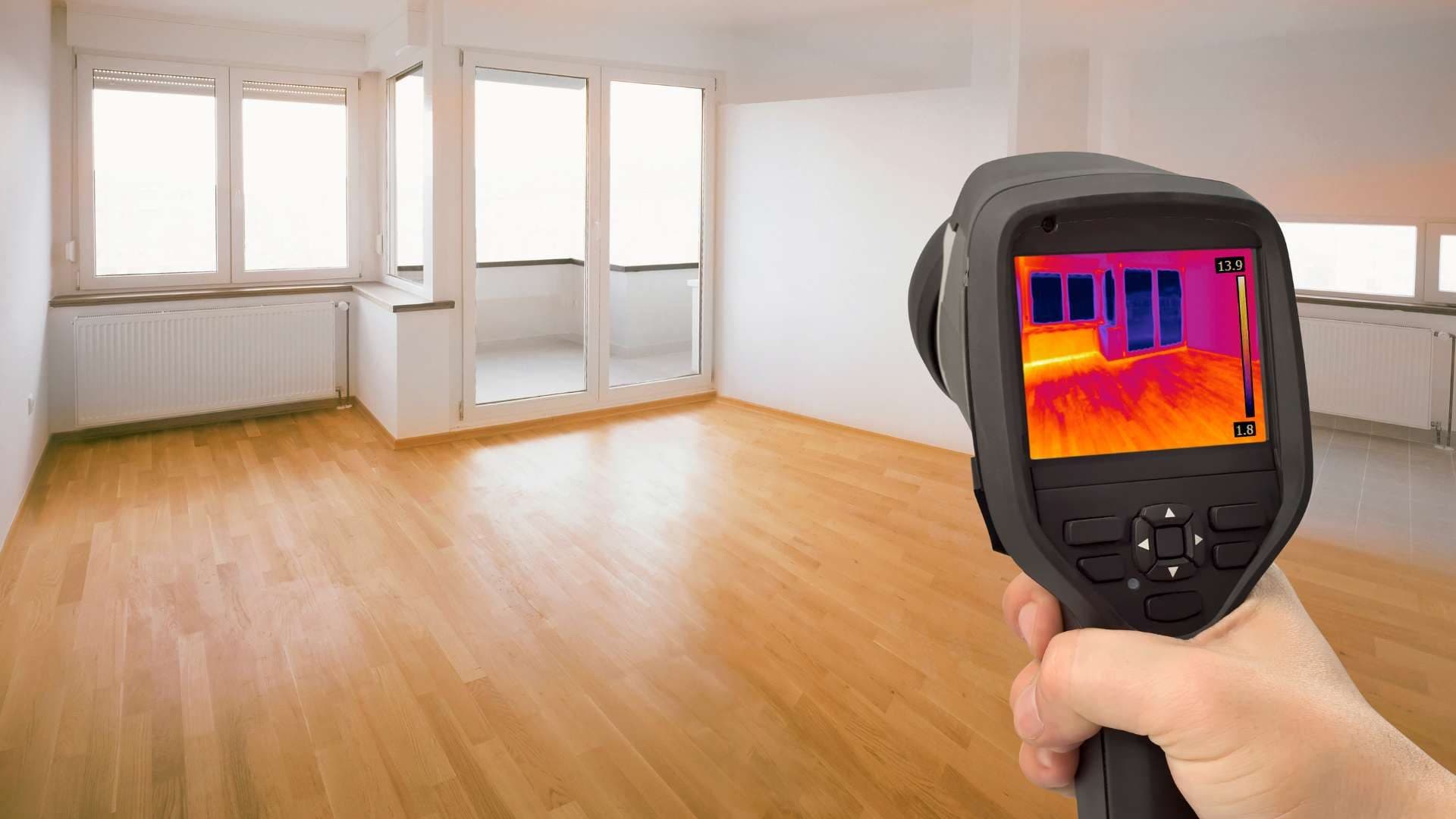 Revisión con cámara termográfica de las paredes de una vivienda vacía